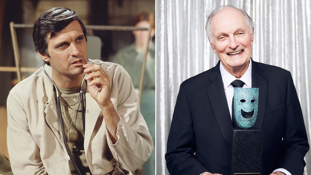 Split of Alan Alda on M*A*S*H and present day