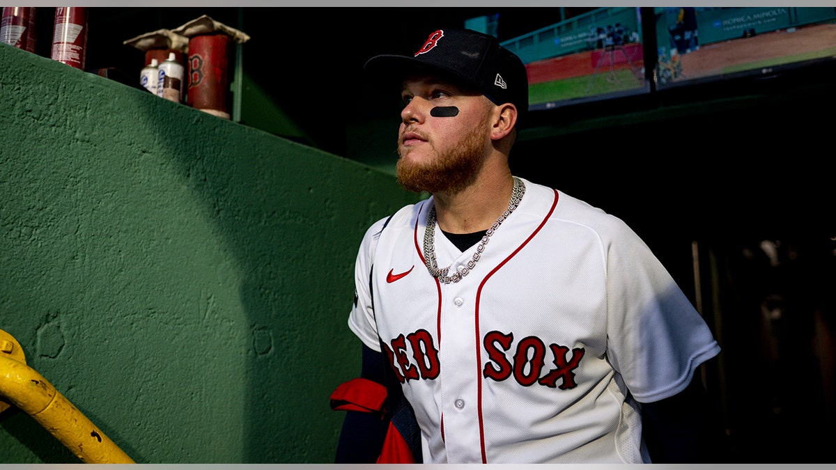 Alex Verdugo looks on field