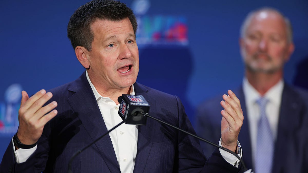 Michael Bidwill speaks during a press conference