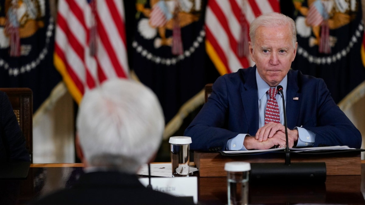 President Joe Biden attends a meeting with the President's Council of Advisors on Science and Technology