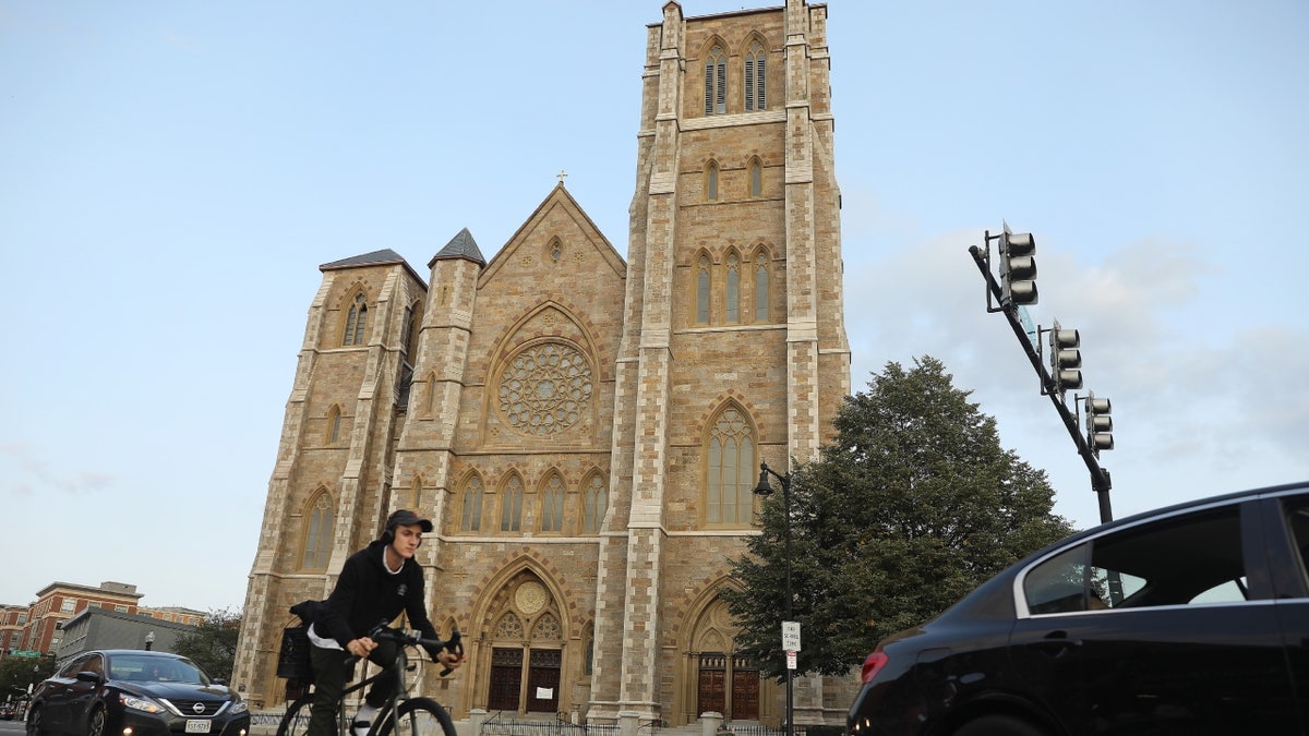 Street view of the Cathedral of the Holy Cross