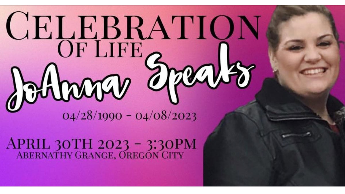 A flyer for JoAnna's Celebration of Life.