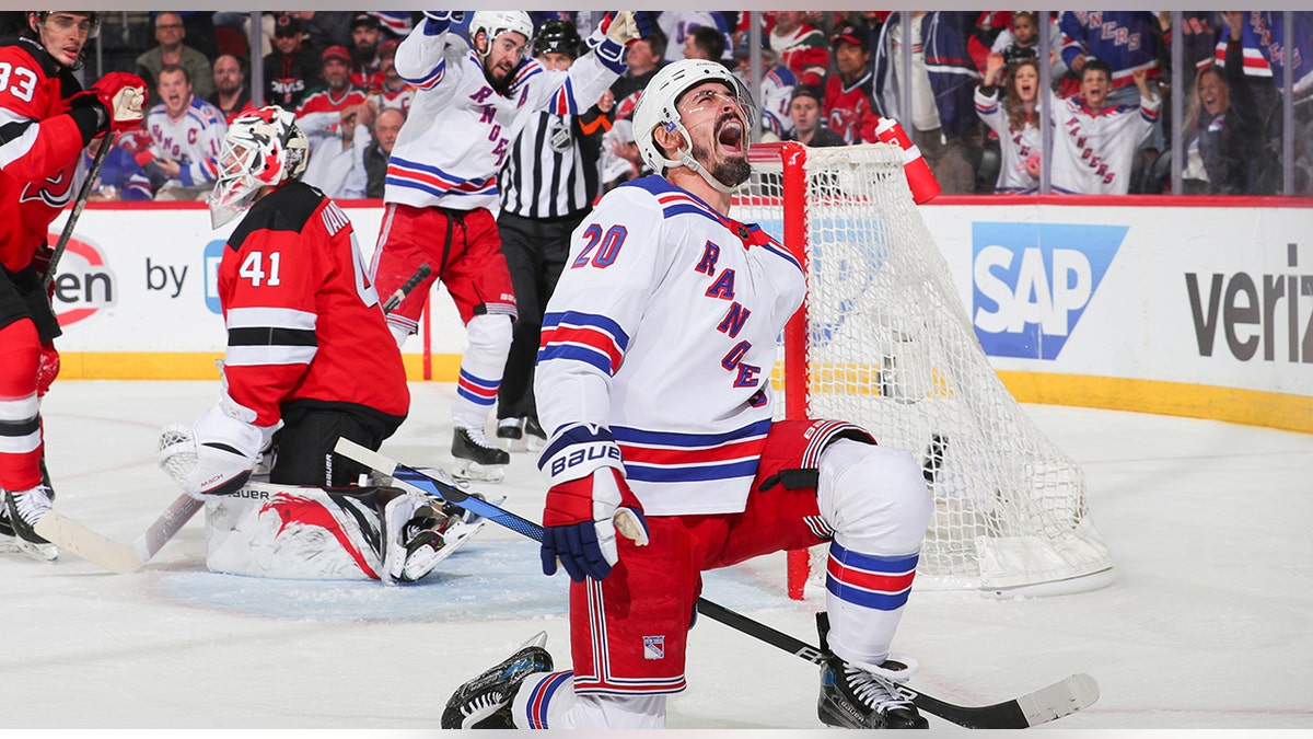 Chris Kreider celebrates goal