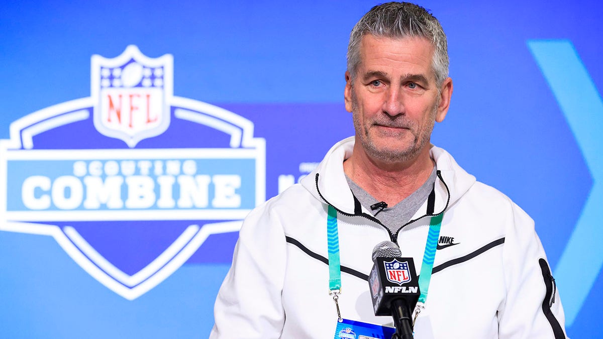 Frank Reich speaks to the media