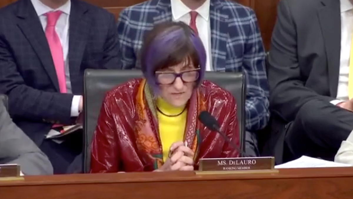 DeLauro at a hearing