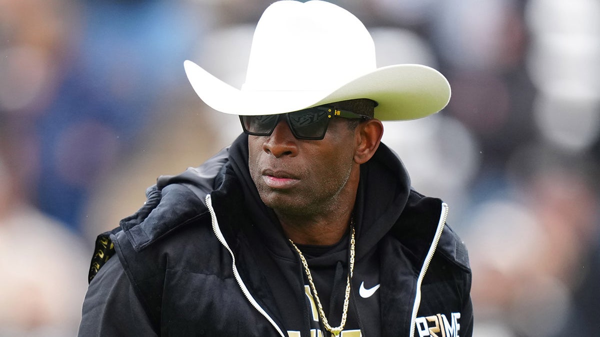 Deion Sanders at the spring game