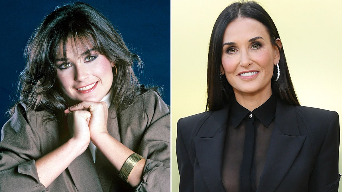 Demi Moore then and now split