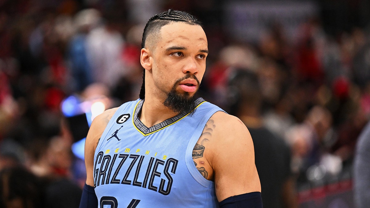 Dillon Brooks looks on court