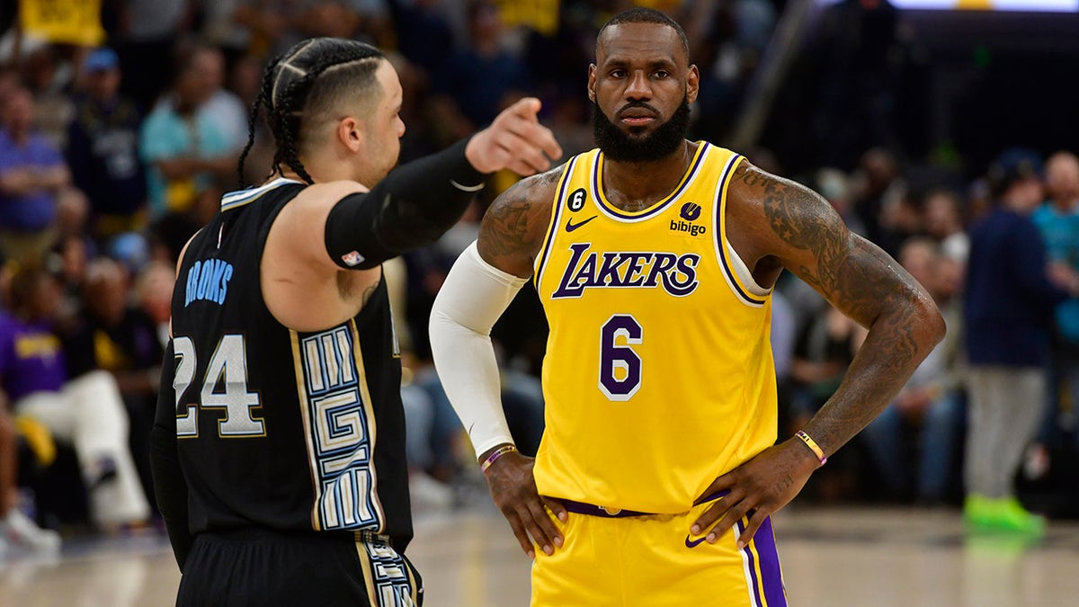 Dillon Brooks points to LeBron James