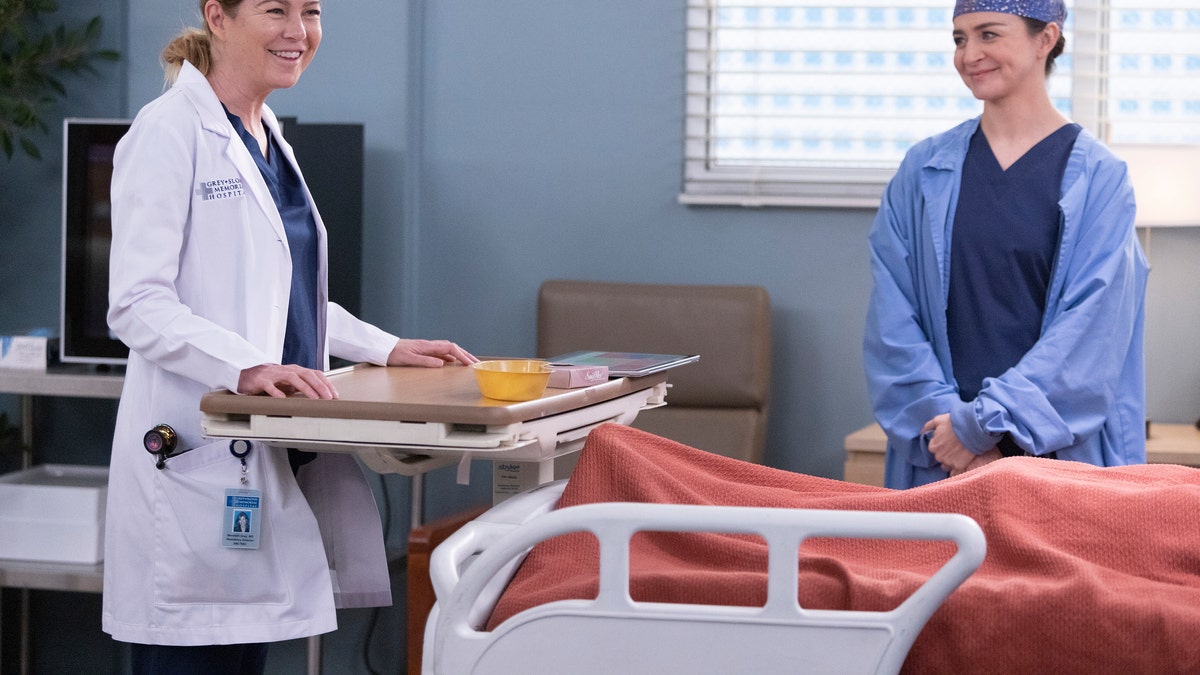 Ellen Pompeo and Caterina Scorsone portray Dr. Meredith Grey and Dr. Amelia Shepherd on Grey's Anatomy