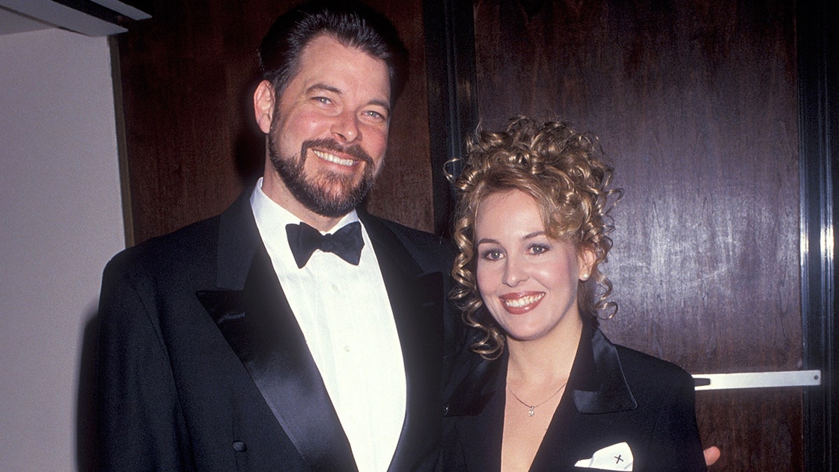 Genie Francis and her husband Jonathan Frakes at a charity gala in 1993