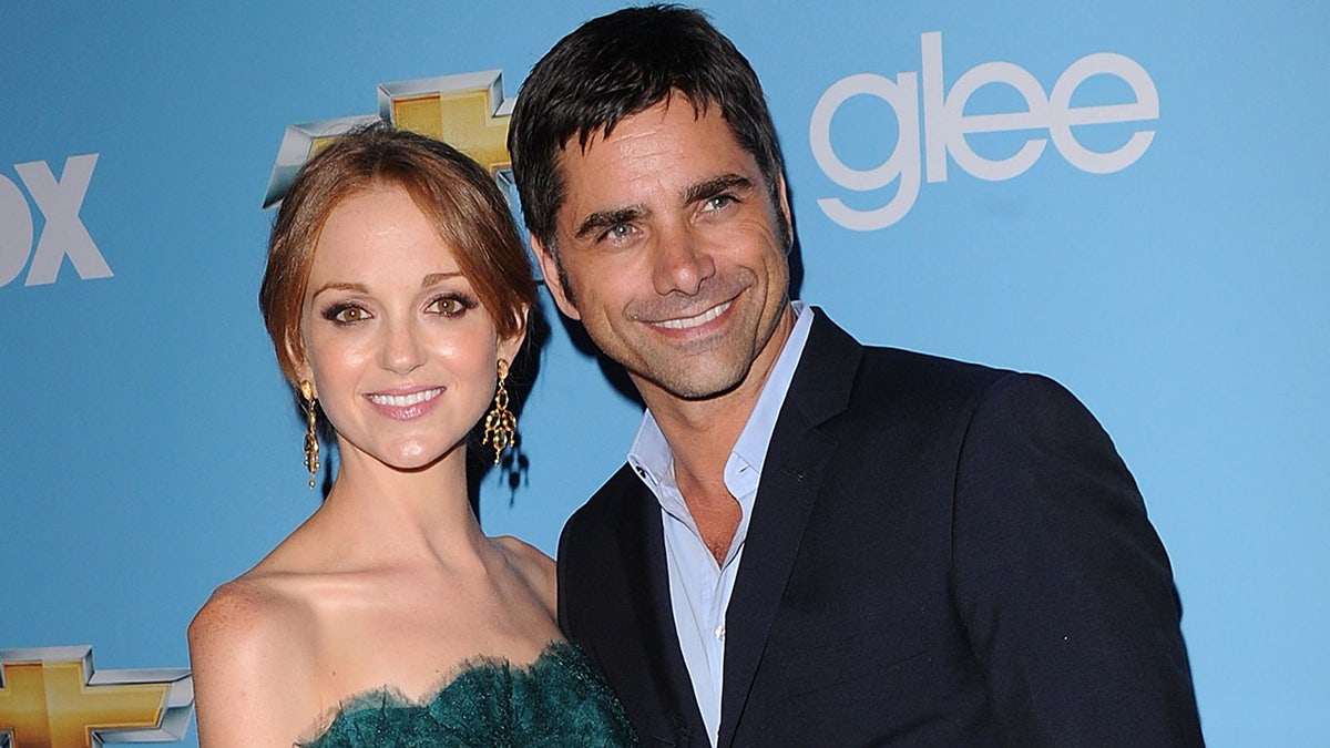 John Stamos and Jayma Mays at the premiere of "Glee"