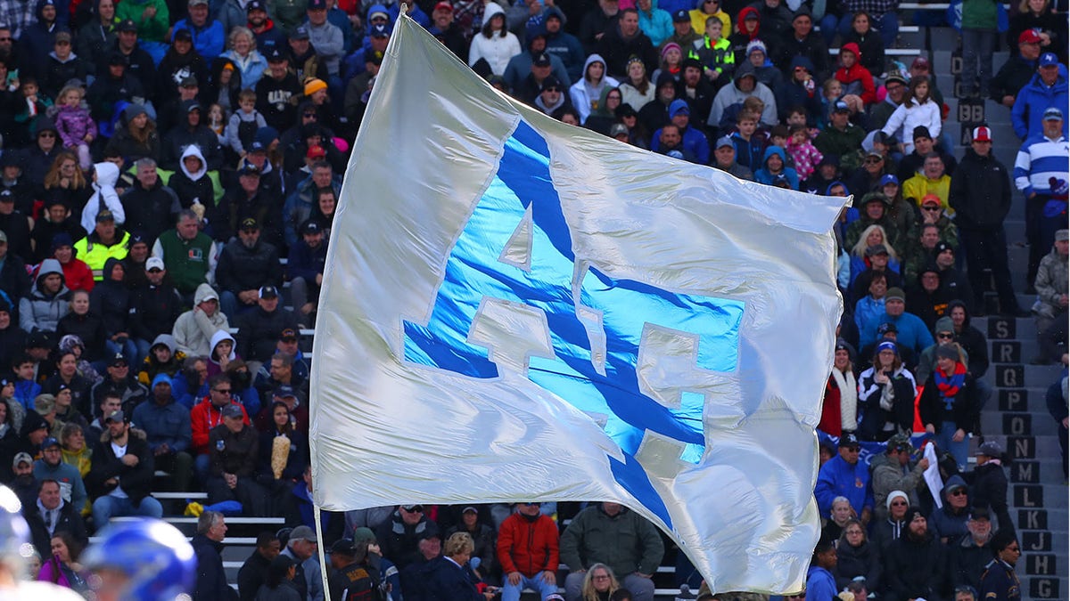 Air Force Falcons flag files at a college football game