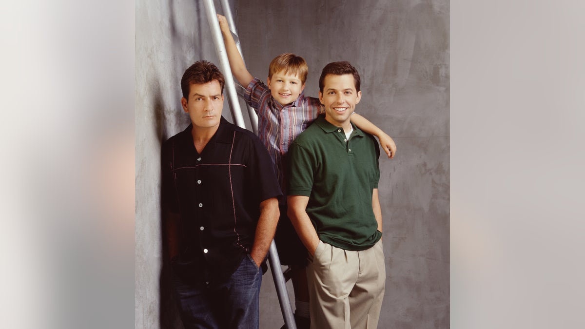 Charlie Sheen, Angus T. Jones and John Cryer in a promotional shot for "Two and a Half Men."