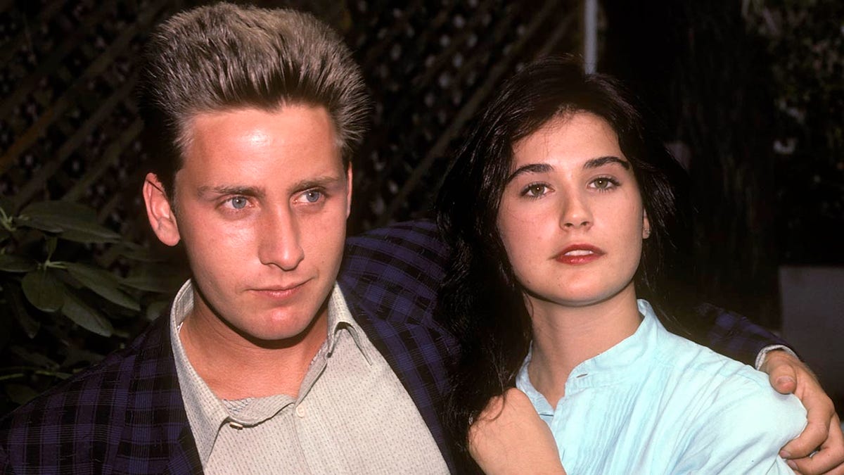 Emilio Estevez and Demi Moore at premiere of "St. Elmo's Fire."