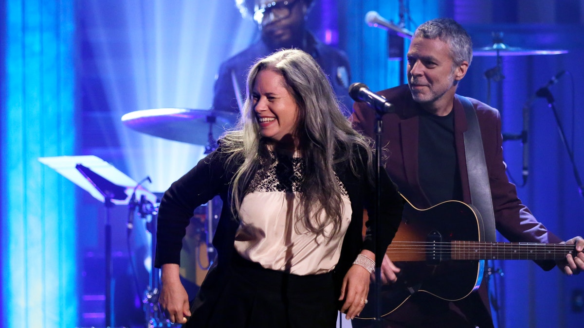 Natalie Merchant performing on stage