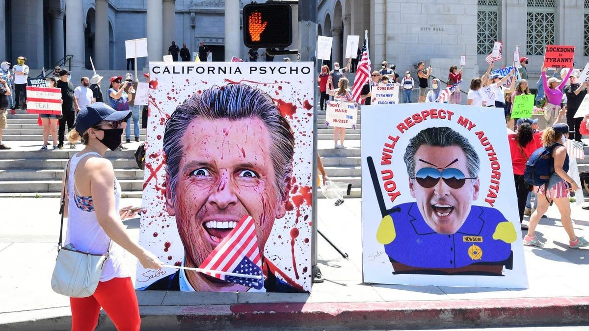 Newsom protesters