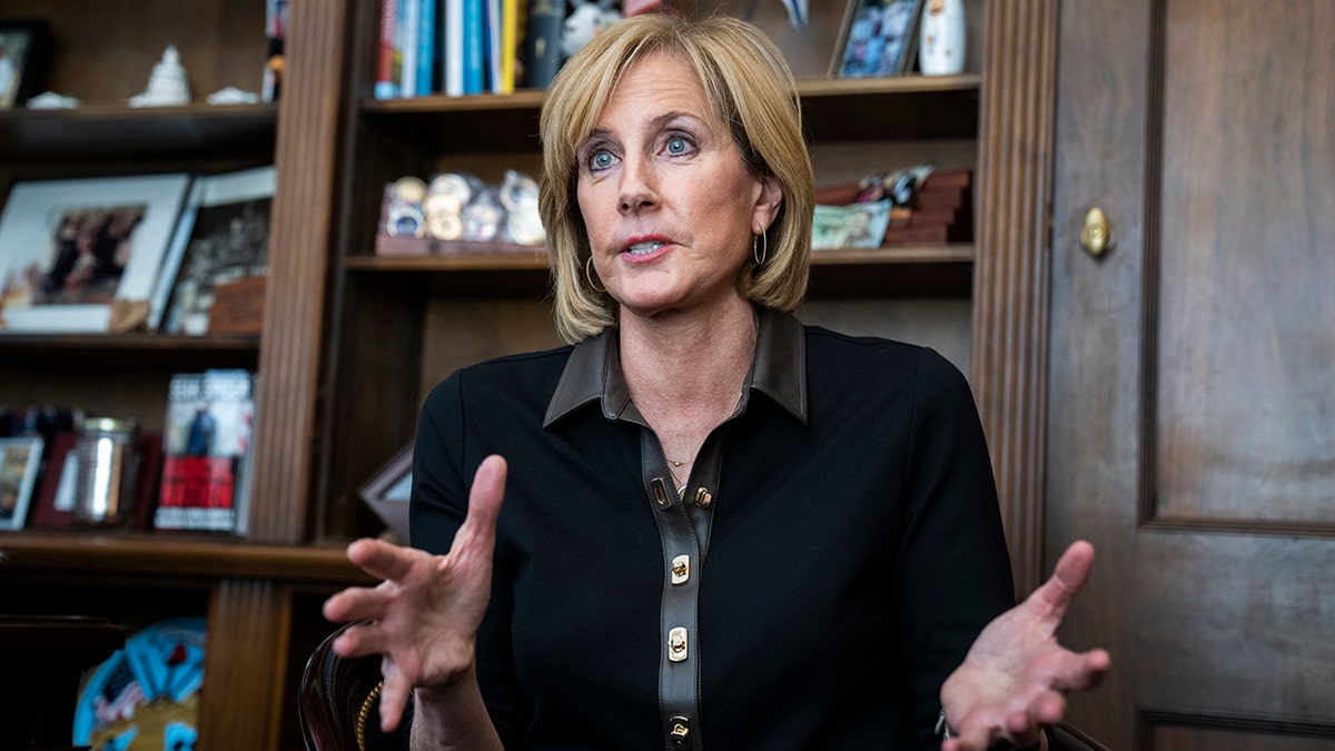 Claudia Tenney with her hands in the air