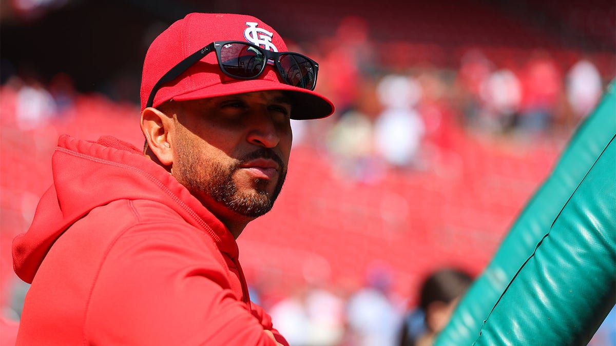 Manager Oliver Marmol before a game against Toronto