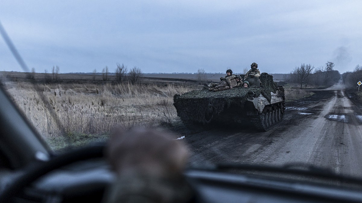 A Ukrainian tank