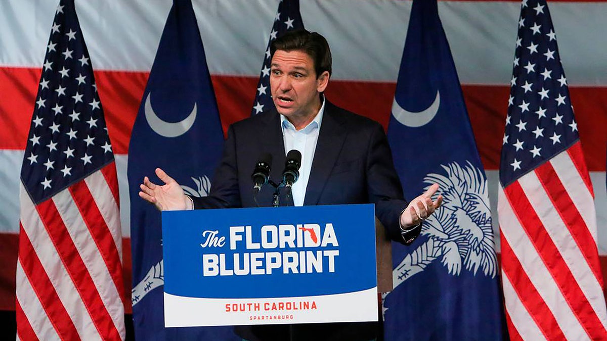 DeSantis at the podium in North Charleston