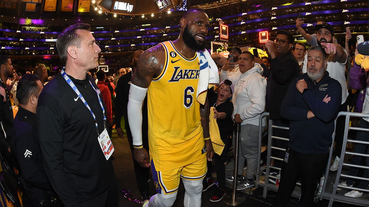 LeBron James walks off the court after Game 4