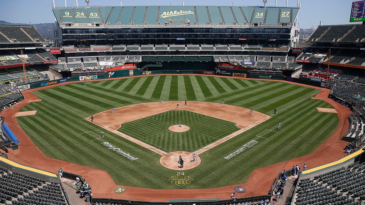 A view of the Oakland Coliseum