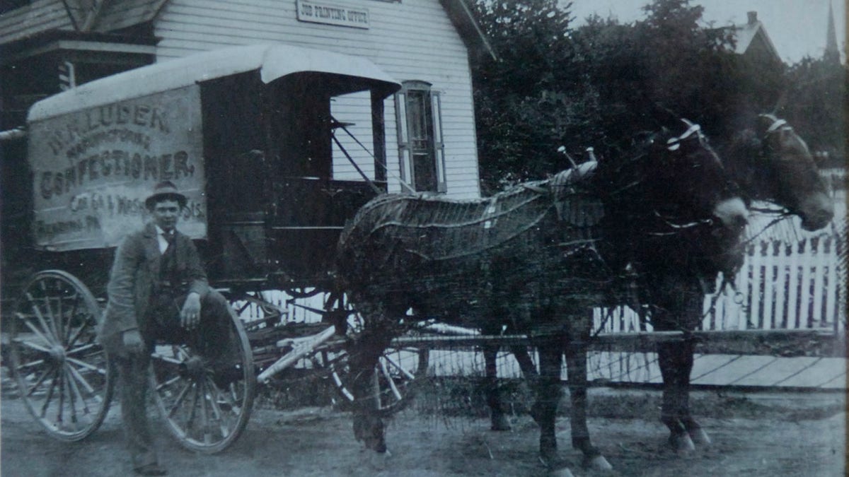 Horse-drawn candy wagon