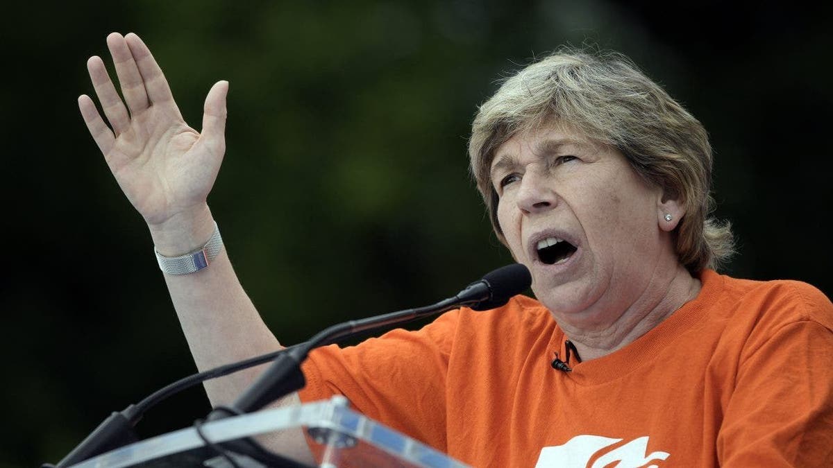 Randi Weingarten, President of the American Federation of Teachers, recently launched a hotline called "Freedom to Teach and Learn" to report instances of book banning and challenges against curricula.  (Photo by Drew Angerer/Getty Images)