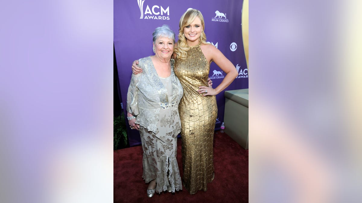 Miranda Lambert in a gown with her grandma