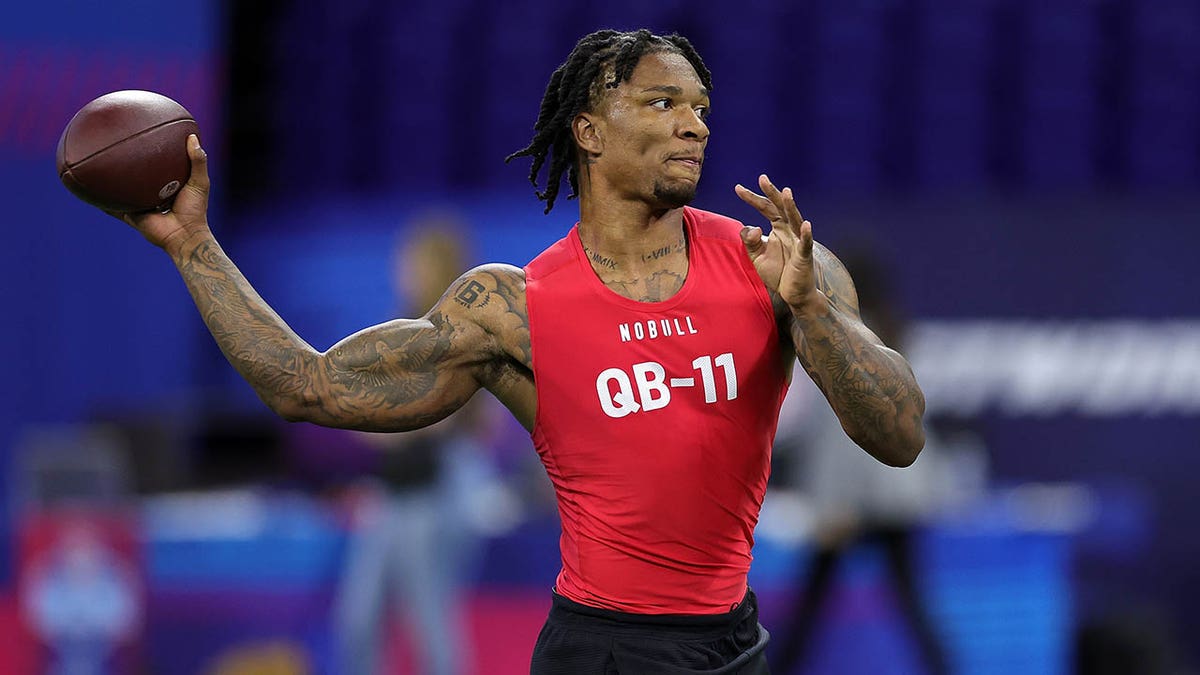 Anthony Richardson during the NFL combine