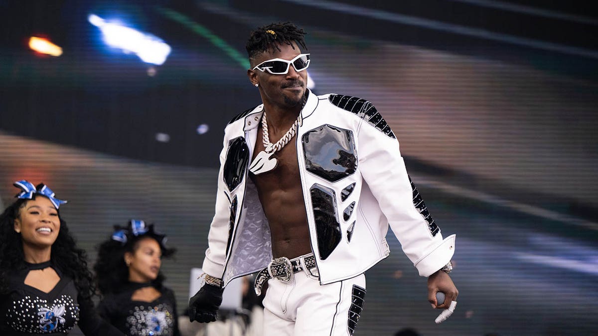 Antonio Brown performs on stage at a concert