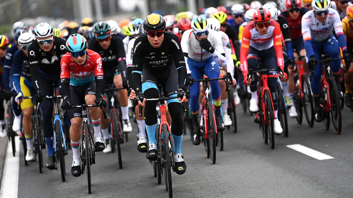 Filip Maciejuk competes at the 2023 Tour des Flandres