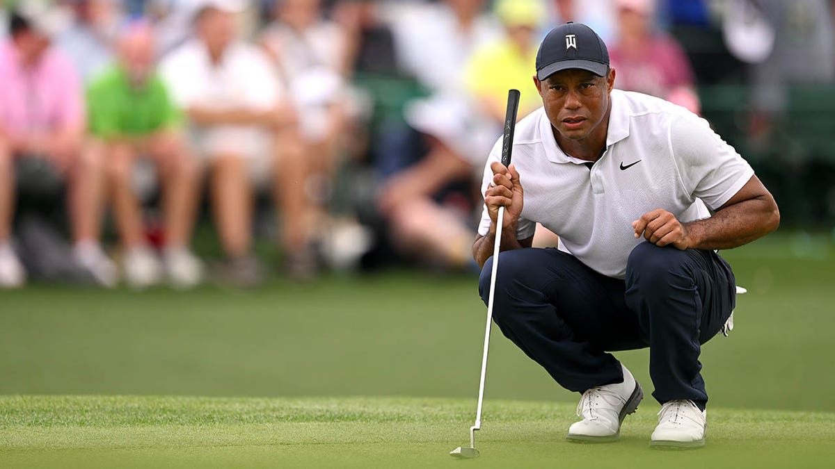 Tiger Woods during the first round of the 2023 Masters