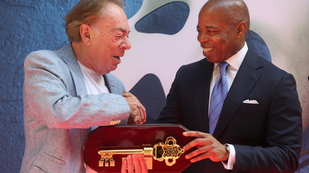 Andrew Lloyd Webber receives key to the city from New York Mayor Eric Adams