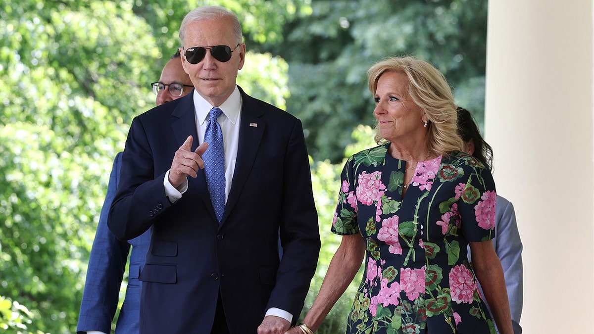 Joe and Jill Biden walking together