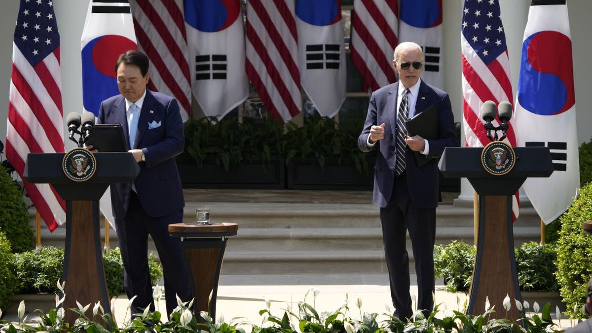 Biden at press conference with Korean President Yoon