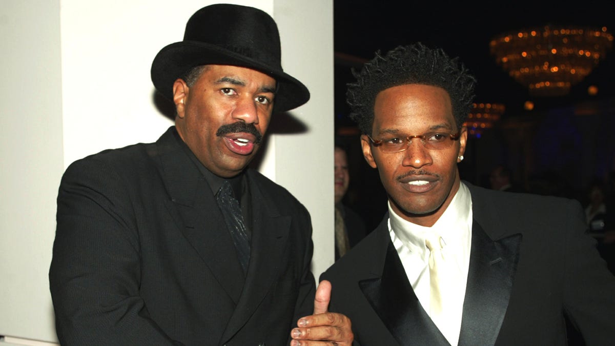 Steve Harvey Jamie Foxx at Hollywood event