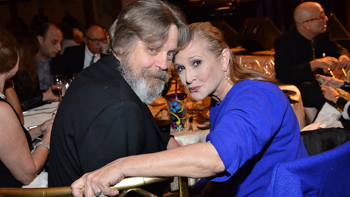 A photo of Mark Hamill, Carrie Fisher 