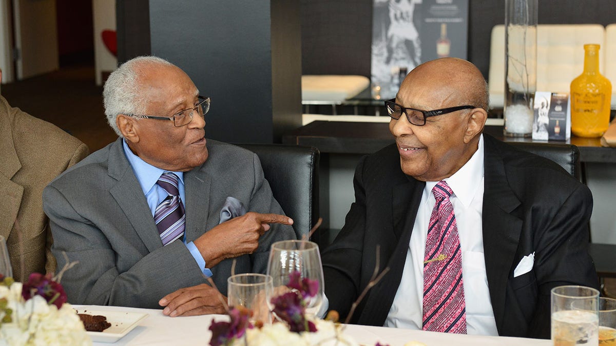 Herb Douglas and Louis Stokes at an event in February 2015