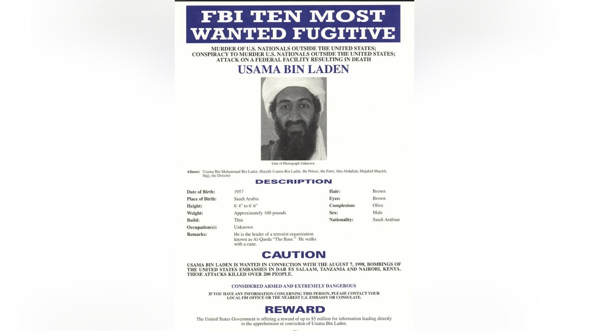 Osama bin Laden FBI Most Wanted poster