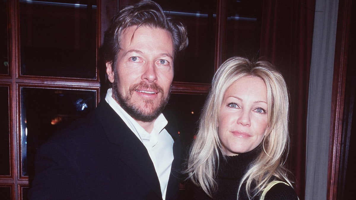 "Melrose Place" co-stars Jack Wagner and Heather Locklear at a Super Bowl party