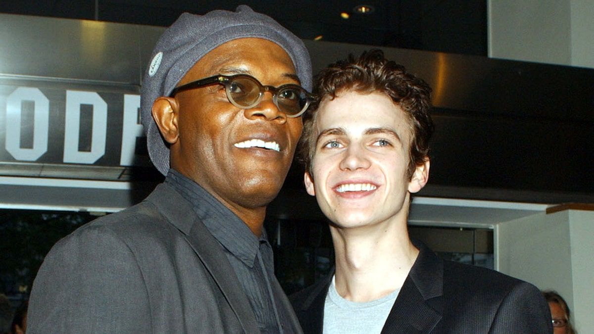 Samel L. Jackson and Hayden Christensen at the "Star Wars: Episode II - Attack of the Clones" premiere