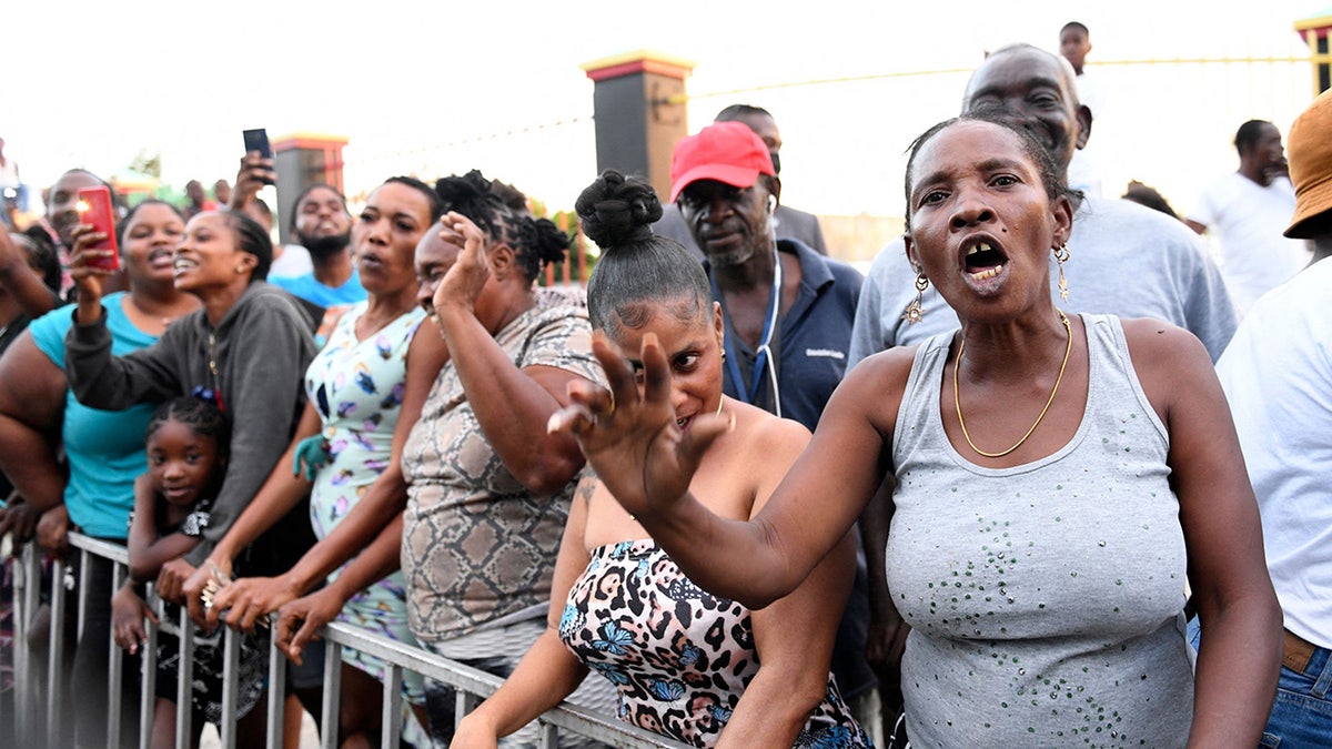 People protesting outside in Jamaica