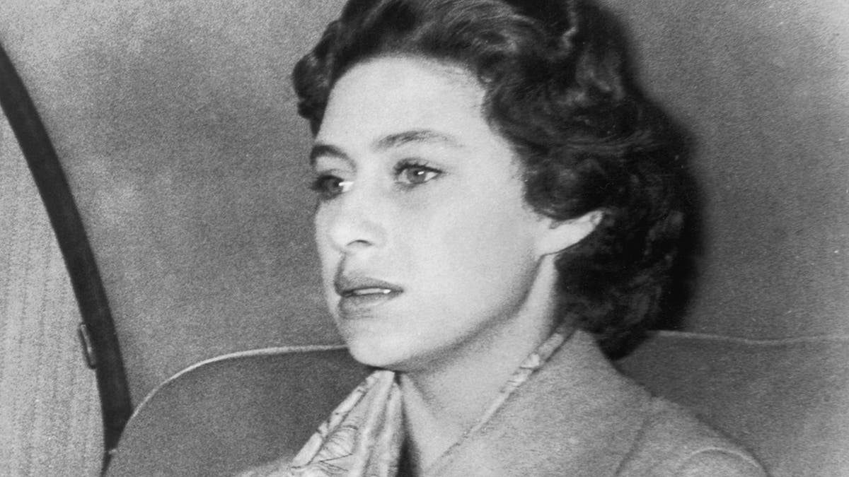 A close-up of teary-eyed Princess Margaret