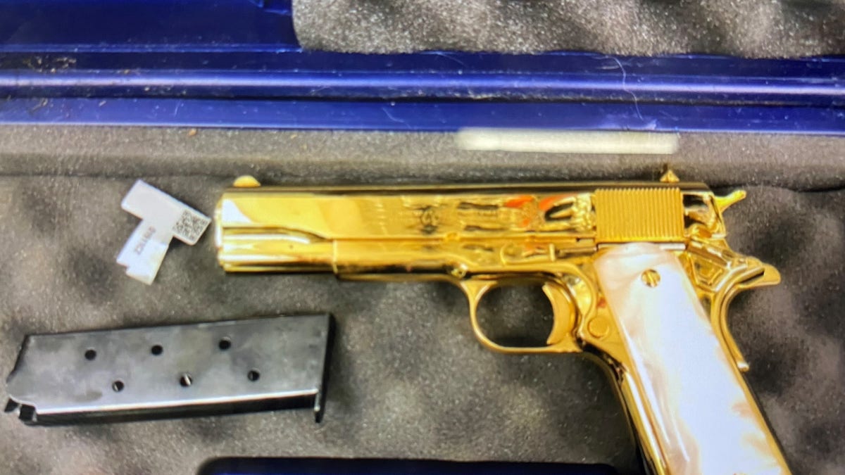 Gold-plated handgun