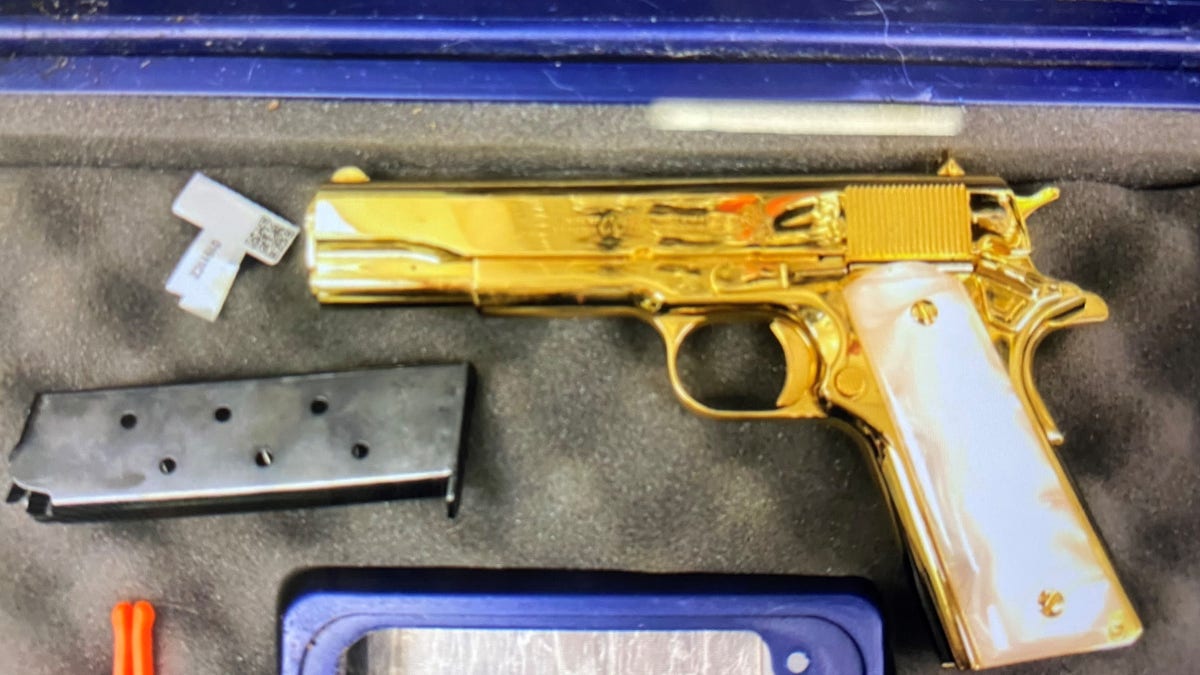 Gold-plated handgun