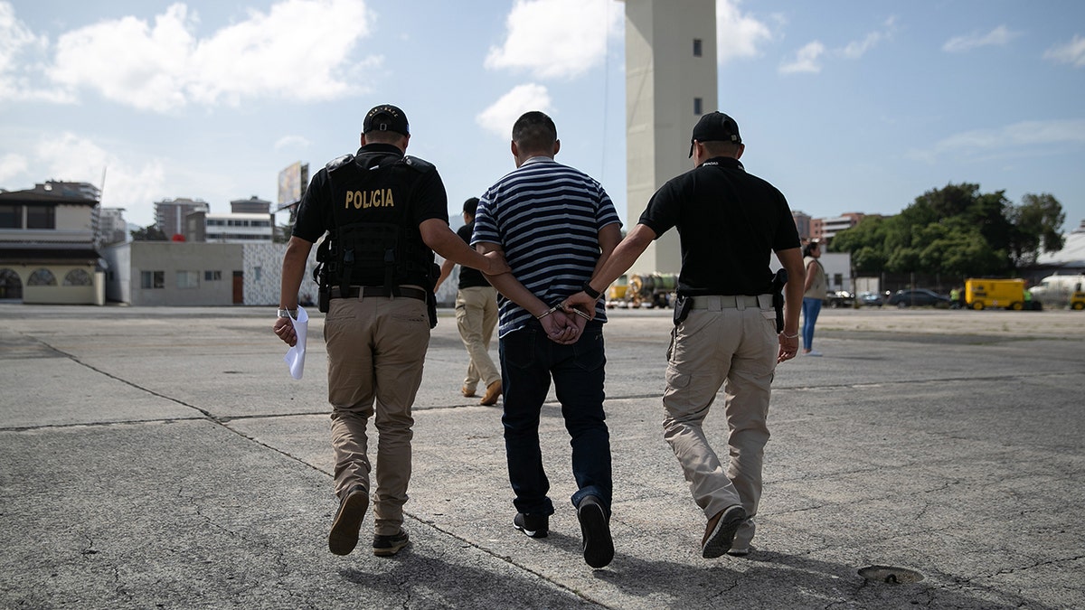 ICE deportation flight is seen in Guatemala City