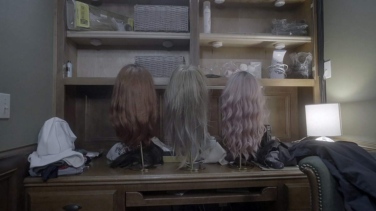 Wigs in the wardrobe room