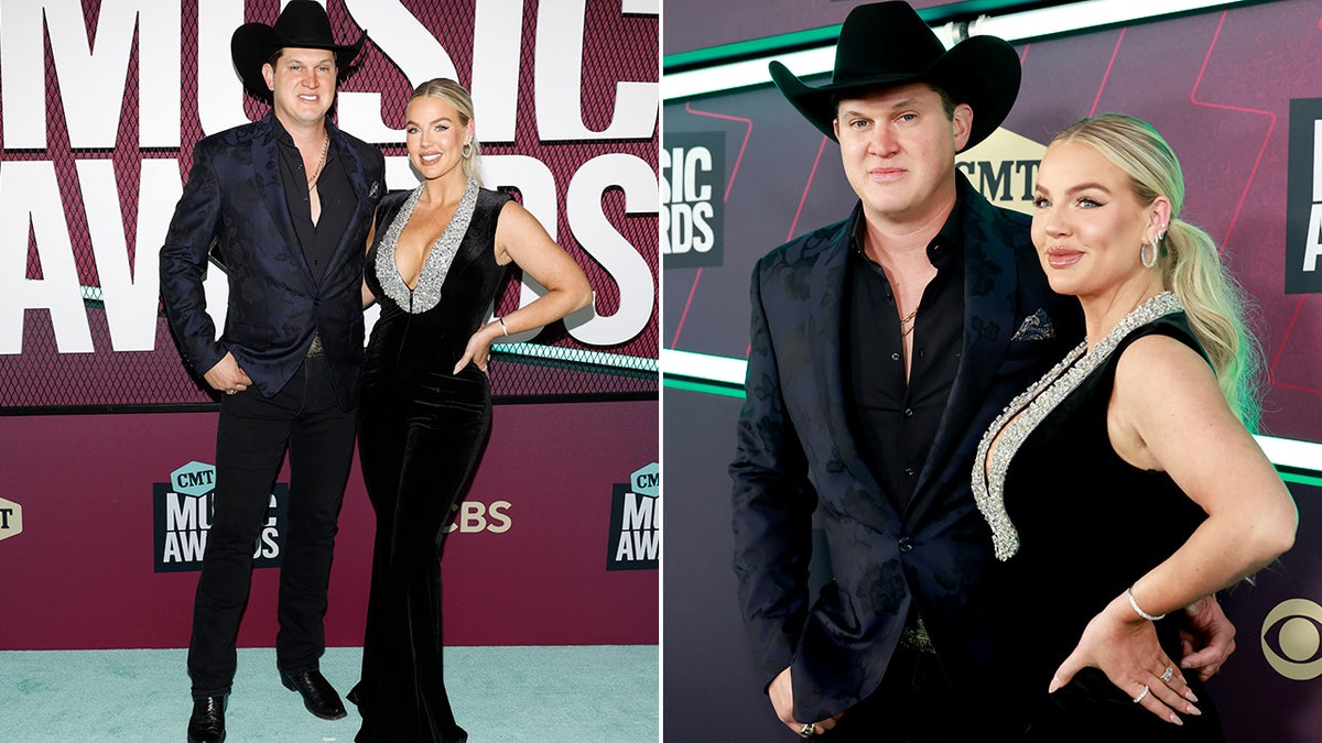 Jon Pardi and wife Summer wear black outfits to CMT Music Awards